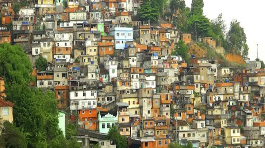 Houses on side of hill